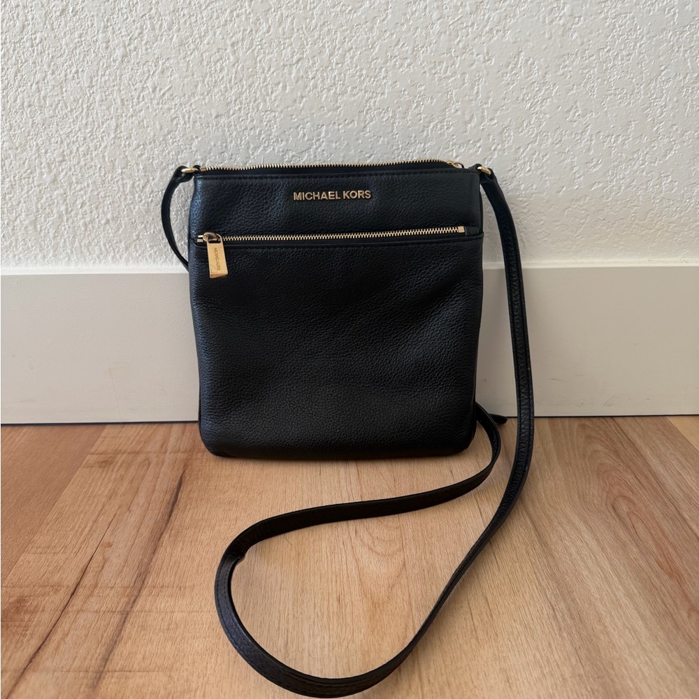 Michael Kors Black Leather Crossbody Bag